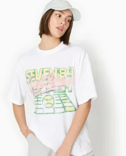 T-shirt Oversize Avec Print - Orange