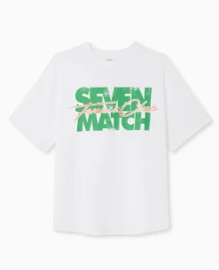 T-shirt Oversize Avec Print - Vert Kaki