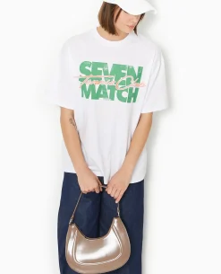 T-shirt Oversize Avec Print - Vert Kaki