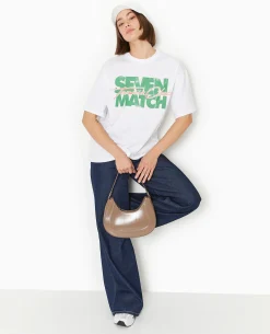 T-shirt Oversize Avec Print - Vert Kaki