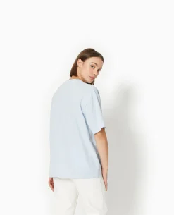 T-shirt Oversize Avec Print - Bleu