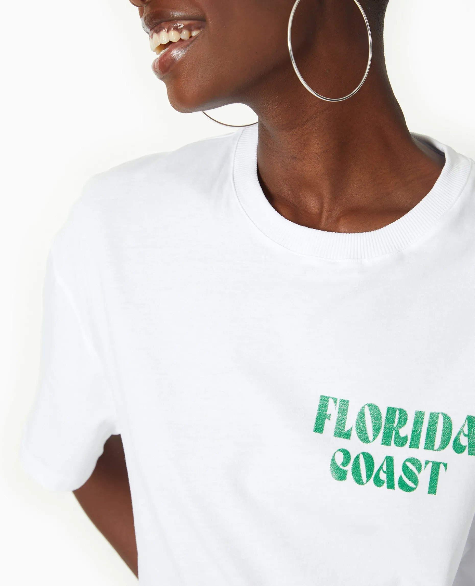T-shirt Oversize Avec Print Devant Et Dos - Vert