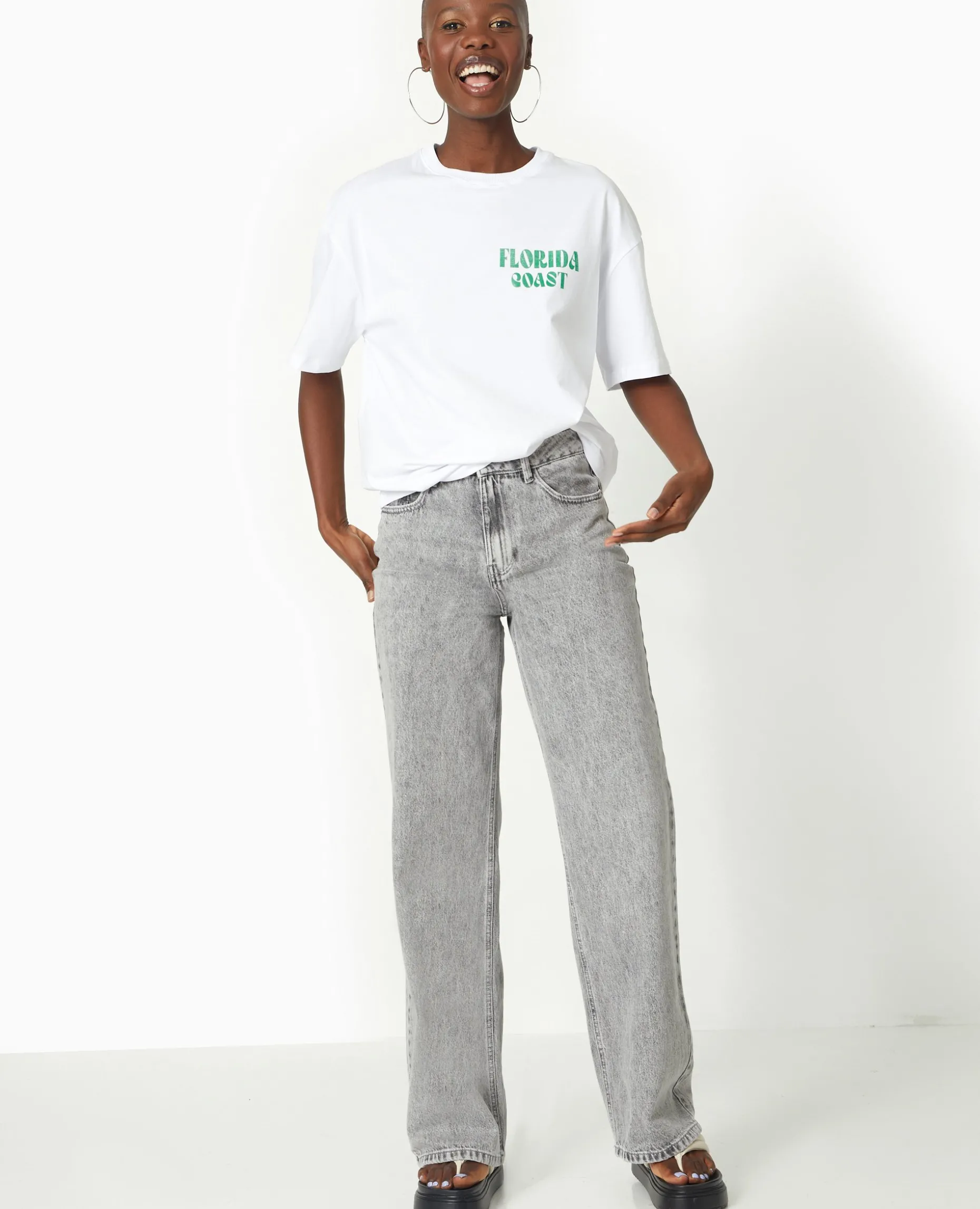 T-shirt Oversize Avec Print Devant Et Dos - Vert