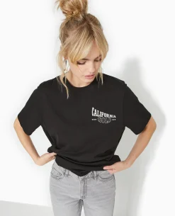 T-shirt Oversize Avec Print Devant Et Dos - Noir