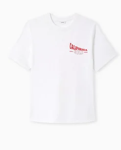 T-shirt Oversize Avec Print Poitrine Et Dos - Blanc