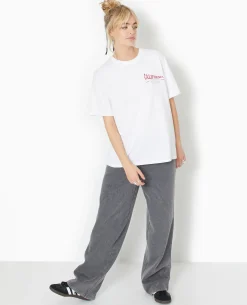 T-shirt Oversize Avec Print Poitrine Et Dos - Blanc