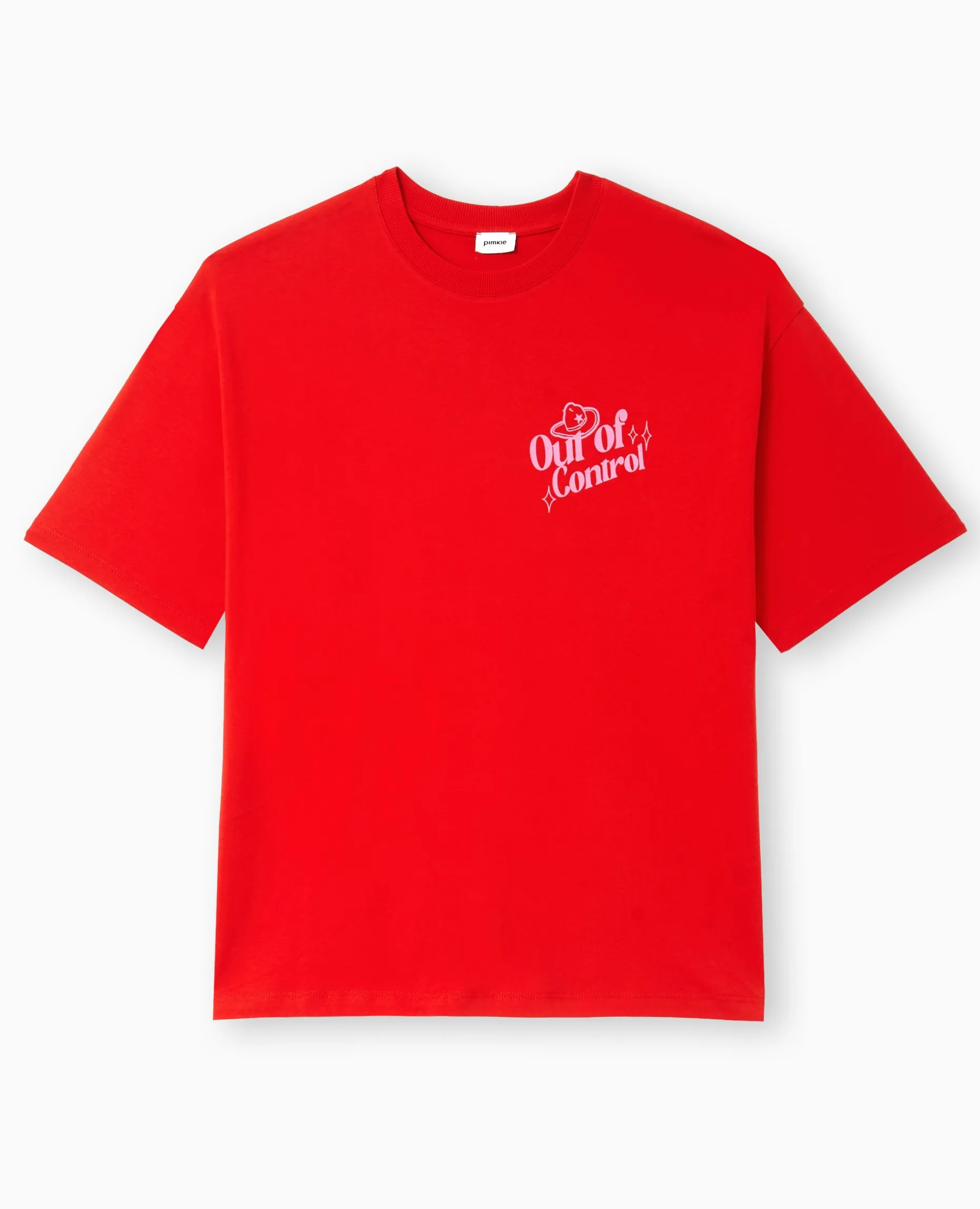 T-shirt Oversize Avec Print Devant Et Dos - Rouge