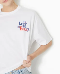 T-shirt Oversize Avec Print Devant Et Dos - Blanc