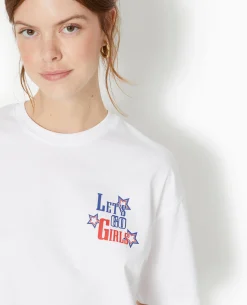 T-shirt Oversize Avec Print Devant Et Dos - Blanc