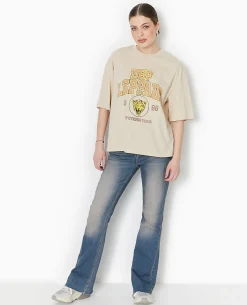 T-shirt Oversize DEF LEPPARD - Beige