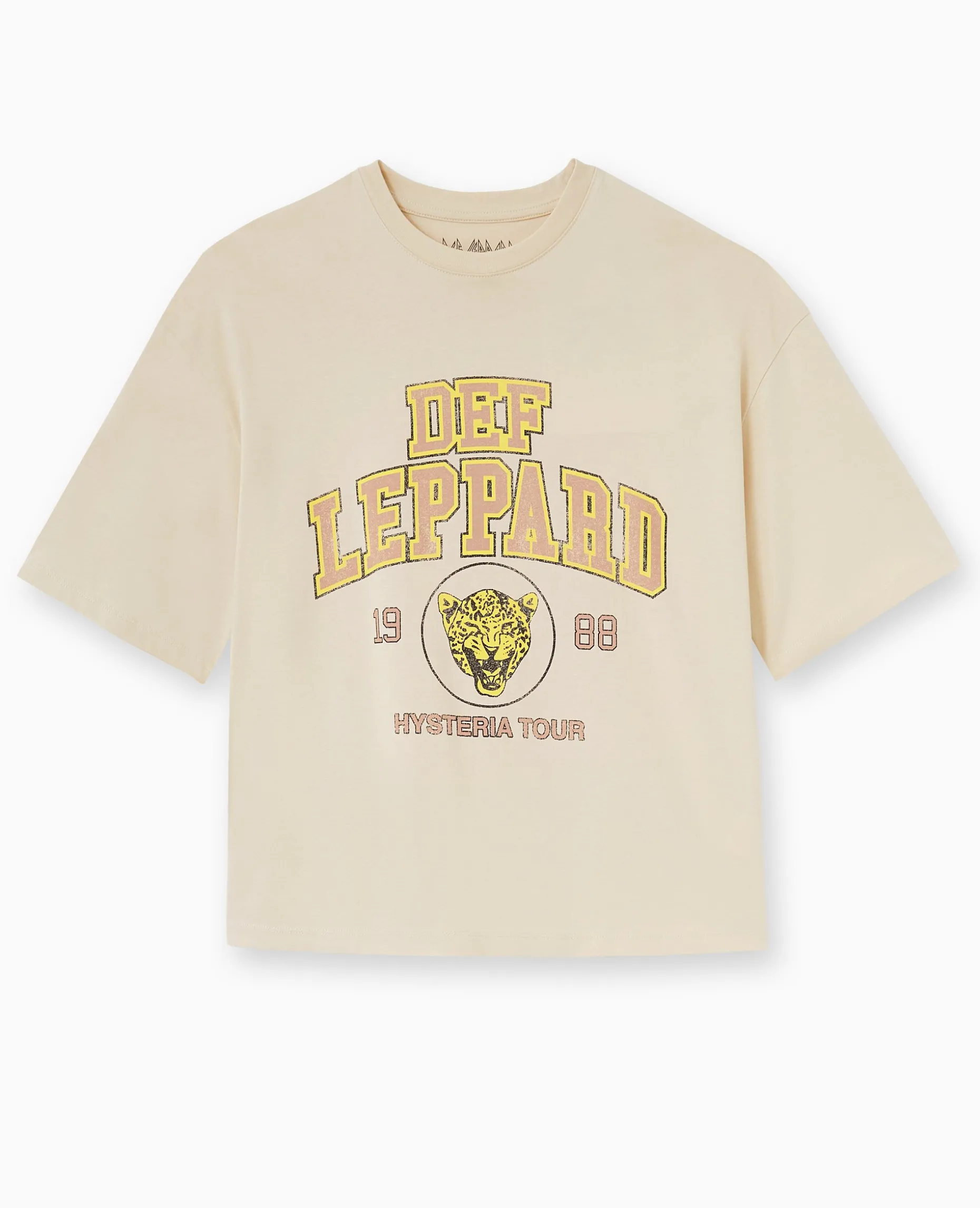 T-shirt Oversize DEF LEPPARD - Beige