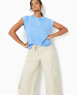 T-shirt Oversize Sans Manches - Bleu