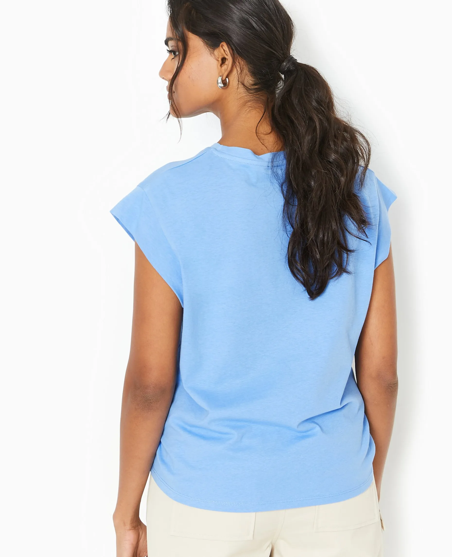 T-shirt Oversize Sans Manches - Bleu
