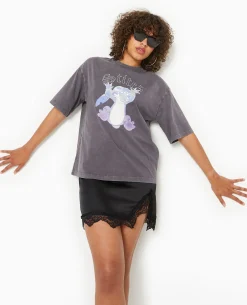 T-shirt Oversize STITCH - Gris Foncé