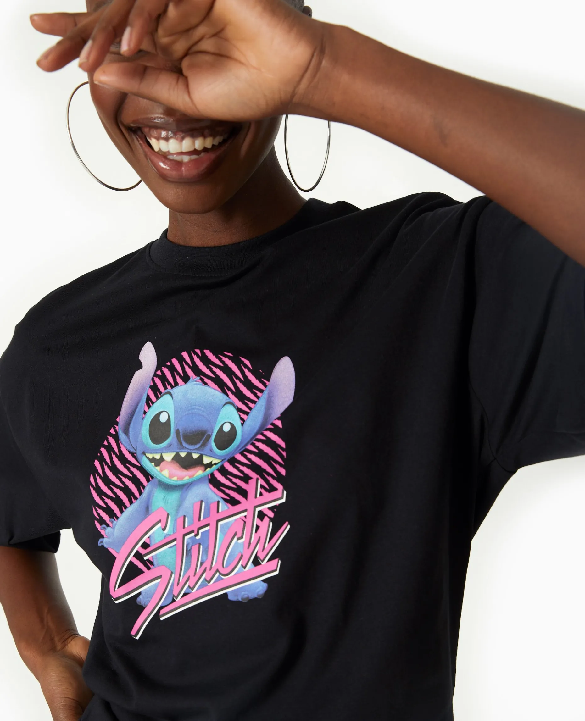 T-shirt Oversize STITCH - Noir