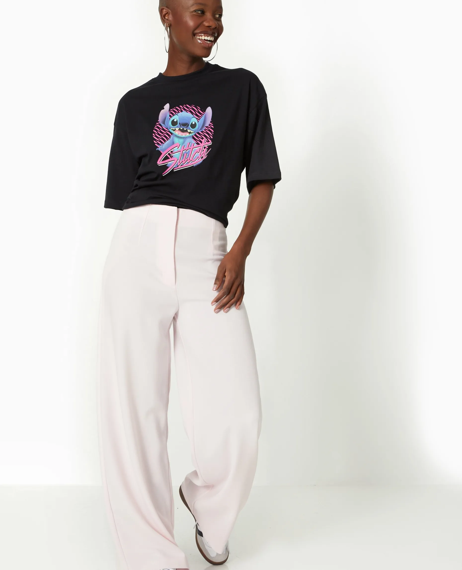 T-shirt Oversize STITCH - Noir