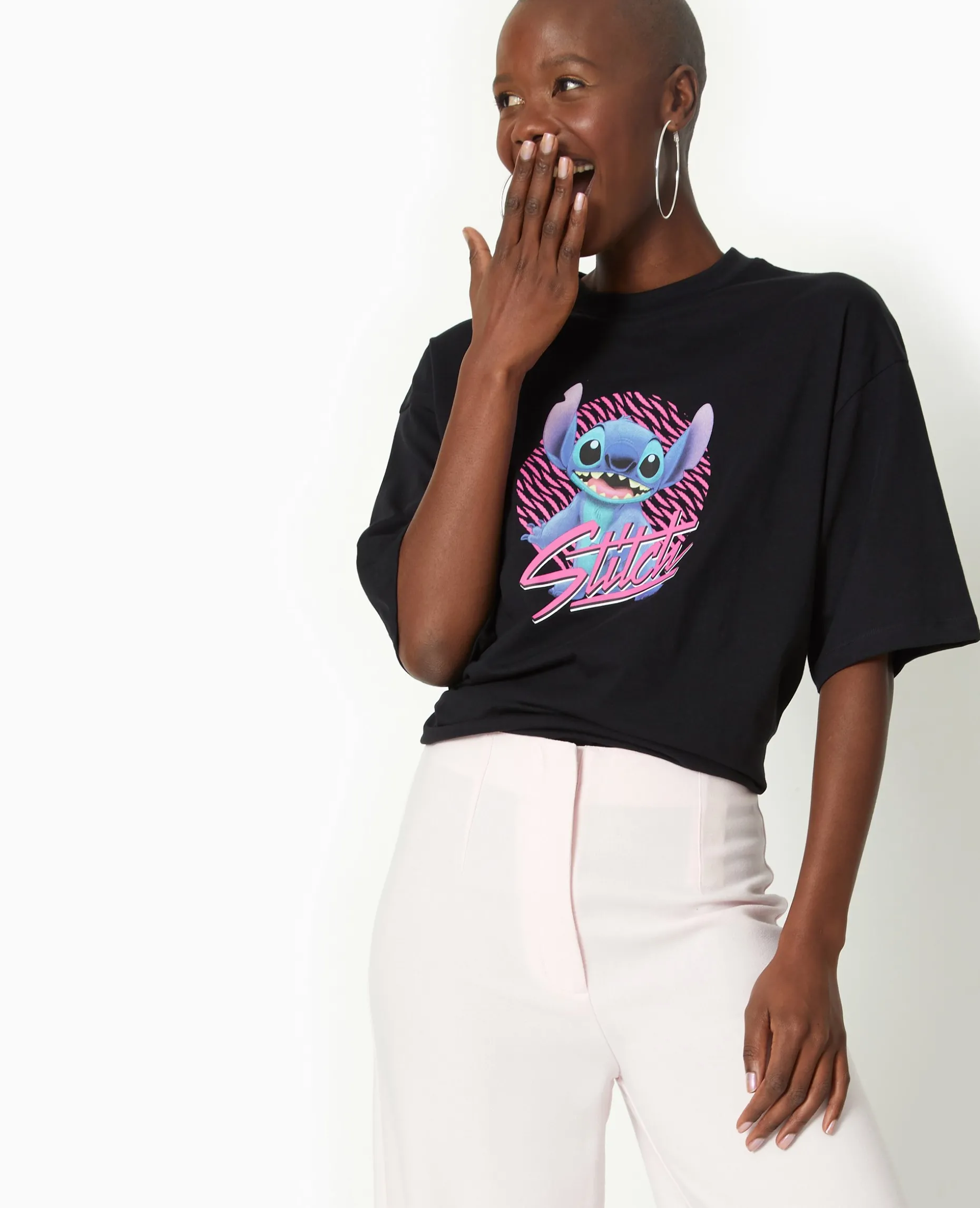 T-shirt Oversize STITCH - Noir