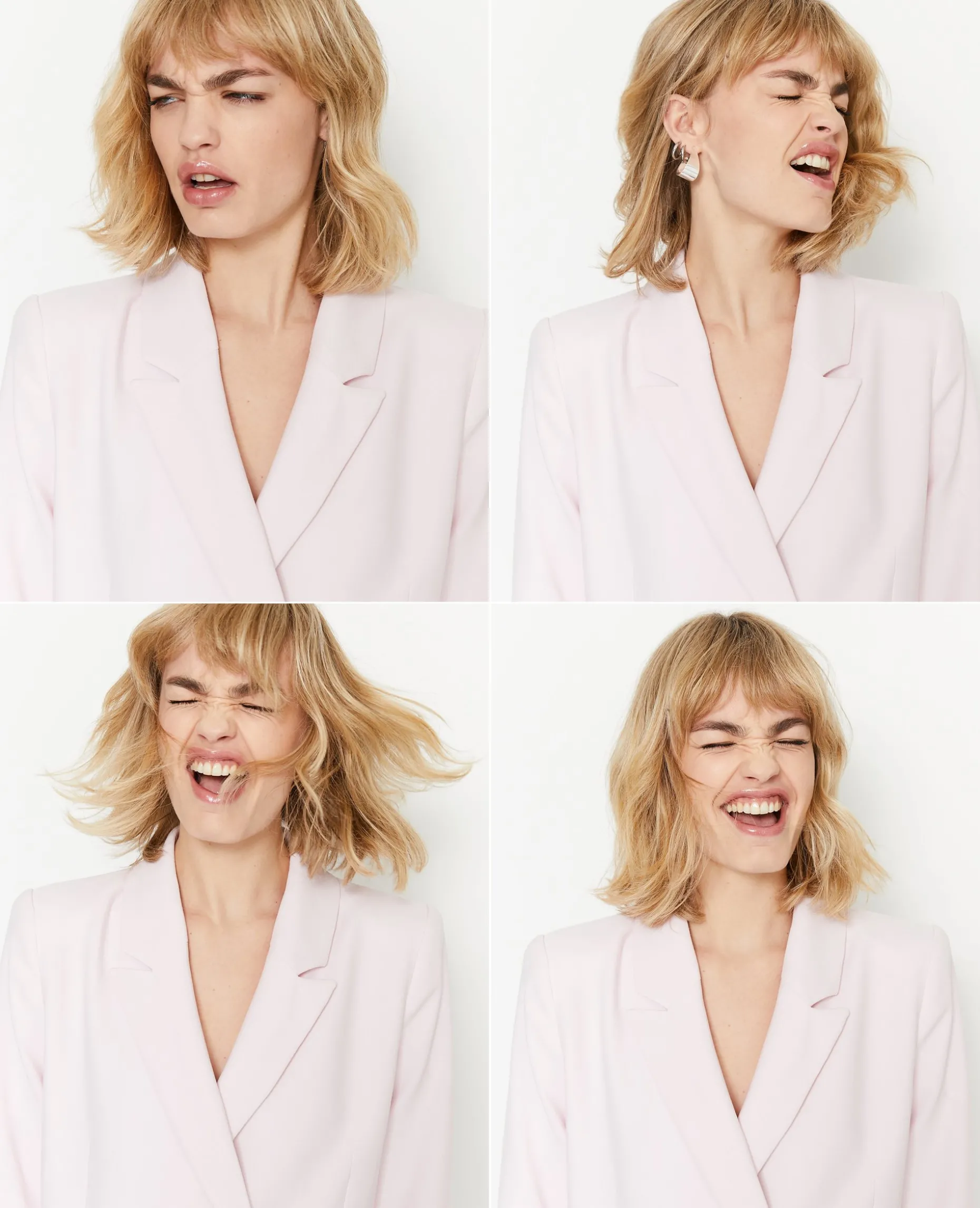 Veste Blazer Col Croisé - Rose Clair