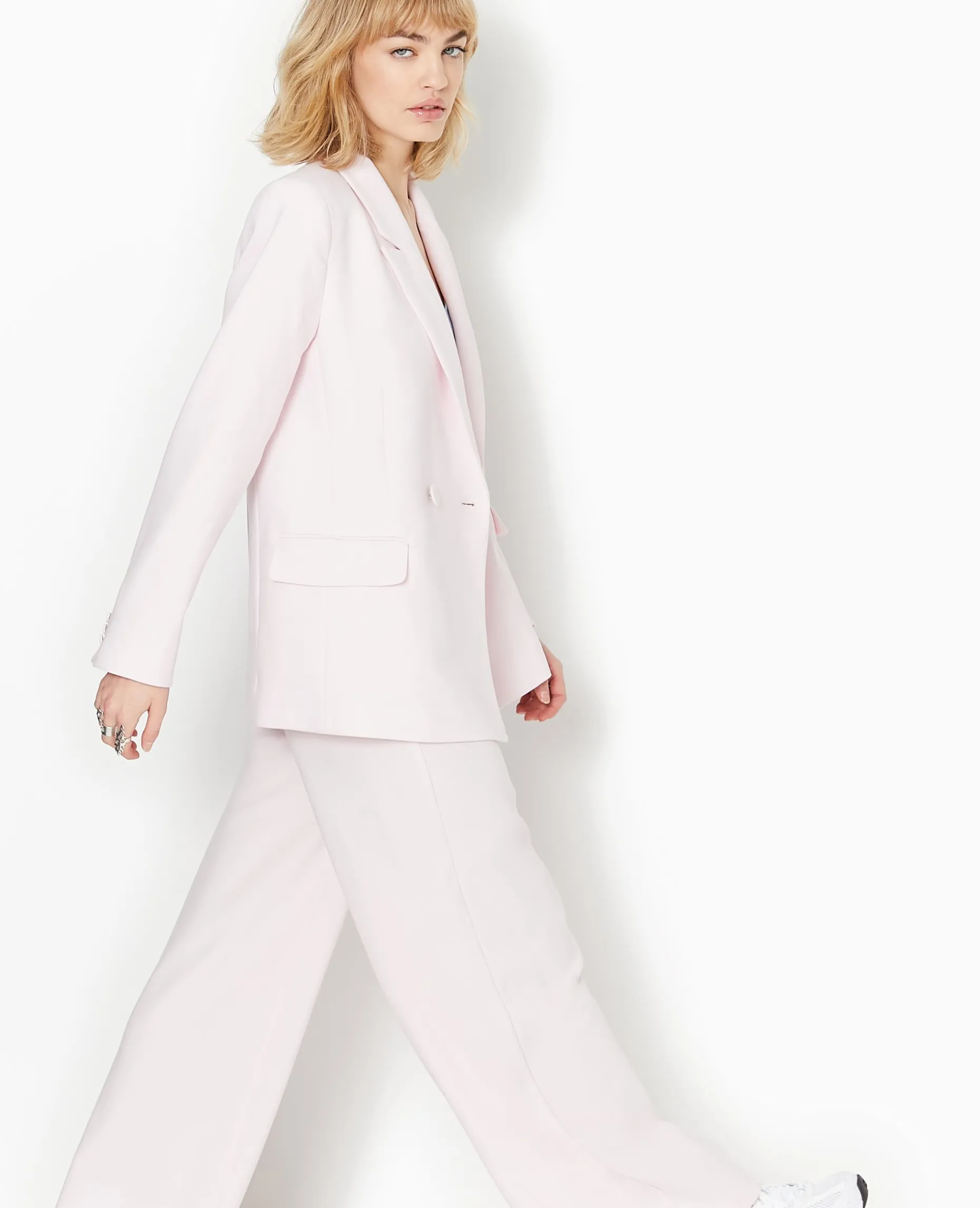 Veste Blazer Col Croisé - Rose Clair