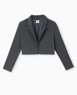 Veste Blazer Courte - Gris Foncé