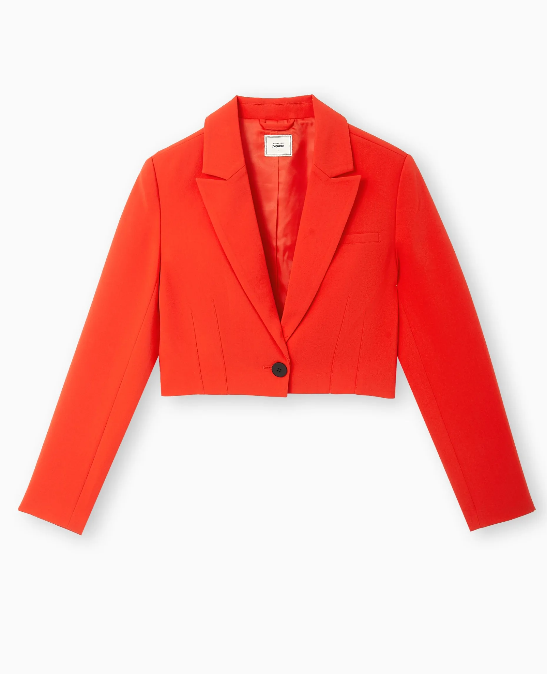 Veste Blazer Courte Avec Pinces - Rouge