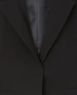 Veste Blazer Courte Avec Pattes Et Boucles - Noir