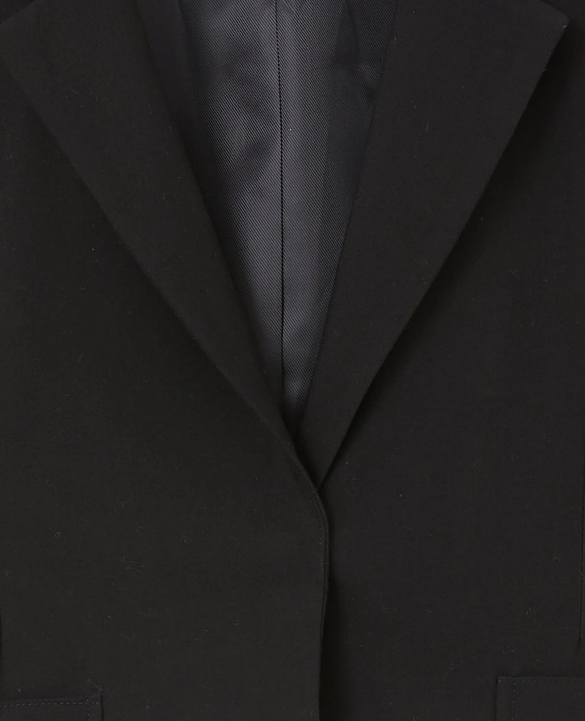 Veste Blazer Courte Avec Pattes Et Boucles - Noir