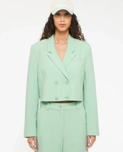 Veste Cropped Double Boutonnage - Vert Olive