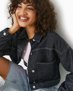 Veste En Jean Courte - Bleu