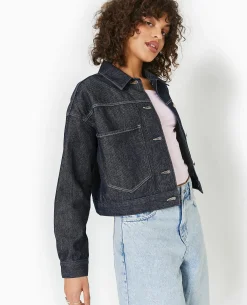 Veste En Jean Courte - Bleu
