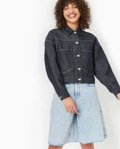 Veste En Jean Courte - Bleu
