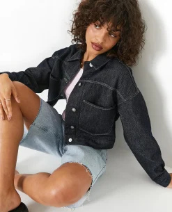 Veste En Jean Courte - Bleu